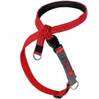Famanu – Anti-trektuigje voor honden - crosscheck hondenharnas voor kleine - middelgrote en grote honden - hondentrainingsaccessoires - reflecterend - in grootte verstelbaar (L - rood)