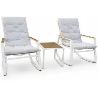Jumi tuinmeubels set, bestaande uit 2 fauteuils en een bijzettafeltje, grijs