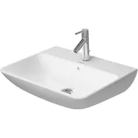 Duravit DU wastafel ME by Starck 600 mm met overloop, met kraangatbank, 1 kraangat, wit, Durashield, 233560AA00