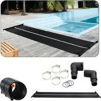 Arebos Zonneverwarming Zwembadverwarming Zonnepaneel 66 cm x 300 cm zwart