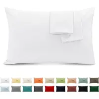Famanu – Set van 2 kussenslopen 100% katoen 40 x 70 cm, super zacht en ademend, wit
