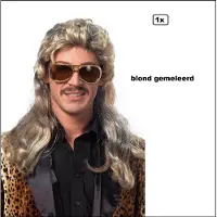 Partyxplosion Pruik Johnboy blond gemeleerd - Themafeest festival lang haar pimp