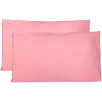 Famanu – Set van 2 kussenslopen 100% puur katoen 50 x 80 cm, met zaksluiting, zacht en ademend, roze