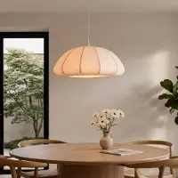 LumenXL Hanglamp Lotta met stoffen kap - gebroken wit