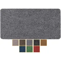 Famanu – Vuilvangmat en wasbare deurmat, waterdicht en robuust, schoonloopmat voor ingang, voordeur en hal, 40 x 80 cm, grijs