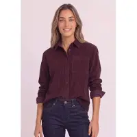 Street One Dames Overhemd met lange mouwen van corduroy met borstzak - Rood - 46