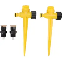 Gistuch 2 stuks 360 graden draaibare tuinsprinklers voor tuin en erf, in de grond te plaatsen, type McGonagall-kop, geschikt voor druppelirrigatie, groene koeling
