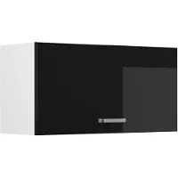 Vicco Hangkast R-Line, Zwart hoogglans/Wit, 80 cm Plat