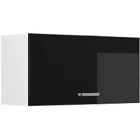 Vicco Hangkast R-Line, Zwart hoogglans/Wit, 80 cm Plat
