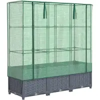vidaXL Plantenbak verhoogd met kashoes 120x40x138 cm rattanlook