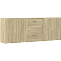 vidaXL Dressoirs 3 st bewerkt hout sonoma eiken