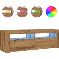 vidaXL Tv-meubel met LED 120x35x40 cm bewerkt hout artisanaal eiken