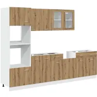 vidaXL 7-delige Keukenkastenset Lyon bewerkt hout artisanaal eikenkleurig