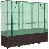 vidaXL Plantenbak verhoogd met kashoes 160x40x153 cm rattanlook