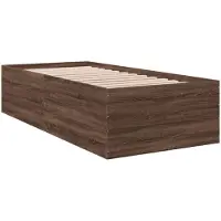 vidaXL Bedframe bewerkt hout bruin eikenkleur 75x190 cm
