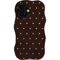 Selencia Vivid Wavy Backcover met MagSafe voor de Apple iPhone 17 - Happy Dots Chocolate
