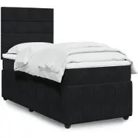 vidaXL Boxspring met matras fluweel zwart 100x200 cm