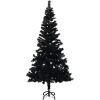 vidaXL Kunstkerstboom met standaard 120 cm PVC zwart