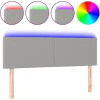 vidaXL Hoofdbord LED 144x5x78/88 cm stof lichtgrijs