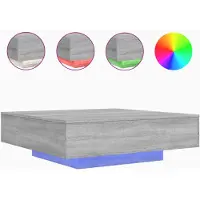 vidaXL Salontafel met LED-verlichting 100x100x31 cm grijs sonoma eiken