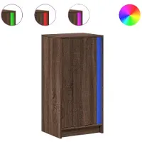 vidaXL Dressoir met LED 42,5x34x85 cm bewerkt hout bruin eikenkleur