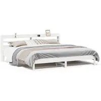 vidaXL Bedframe zonder matras massief grenenhout wit 200x200 cm