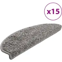 vidaXL Trapmatten 15 st 65x21x4 cm Grijs Halfrond Groot