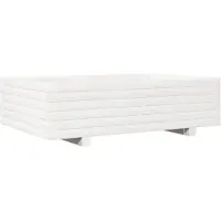 vidaXL Plantenbak 90x60x26,5 cm massief grenenhout wit