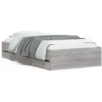 vidaXL Bedframe met lades bewerkt hout grijs sonoma eiken 75x190 cm
