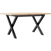 vidaXL Salontafel X-frame 80x50x40 cm massief grenenhout en staal
