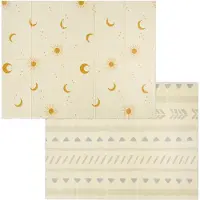 Relaxdays speelmat opvouwbaar - 200 x 150 cm - afwasbaar - maan - zon - patroon