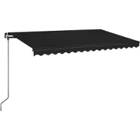 vidaXL Handmatig Zonnescherm 4 x 3,5 m Antraciet 100% Polyester
