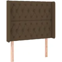 vidaXL Hoofdbord met randen 93x16x118/128 cm stof donkerbruin