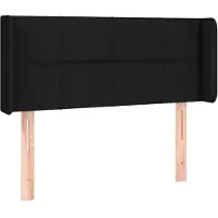 vidaXL Hoofdbord met randen 93x16x78/88 cm stof zwart
