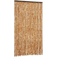 vidaXL Vliegengordijn 118x220 cm chenille okerkleurig en wit