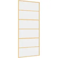 vidaXL Schuifdeur 90x205 cm helder ESG-glas en aluminium goudkleurig