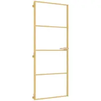 vidaXL Binnendeur smal 83x201,5 cm gehard glas en aluminium goudkleur