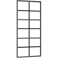 vidaXL Schuifdeur 90x205 cm ESG-glas en aluminium zwart