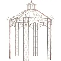 vidaXL Tuinpaviljoen, antiekbruin, 3 meter, ijzer