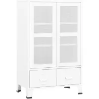 vidaXL Opbergkast industrieel 70x40x115 cm metaal wit