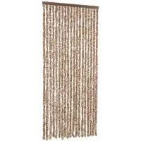 vidaXL Vliegengordijn 56x200 cm chenille beige en donkerbruin