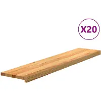 vidaXL Traptreden 20 st 120x30x2 cm massief eikenhout lichtbruin