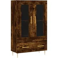 vidaXL Hoge kast 69,5x31x115 cm bewerkt hout gerookt eikenkleurig