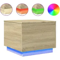 vidaXL Salontafel met LED-verlichting 50x50x40 cm sonoma eiken