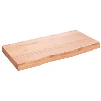 vidaXL Tafelblad 80x40x(2-6) cm behandeld massief eikenhout lichtbruin
