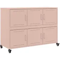 vidaXL Dressoir 100,5x39x72 cm staal roze