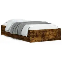 vidaXL Bedframe met lades bewerkt hout gerookt eikenkleurig 75x190 cm