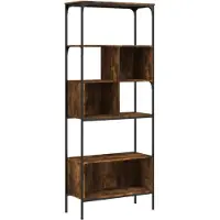 vidaXL Boekenkast 5-laags 76x33x188,5 cm bewerkt hout gerookt eiken