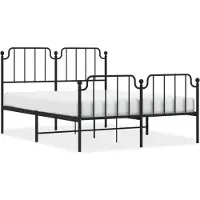 vidaXL Bedframe met hoofdeinde en voeteneinde, zwart, metaal, 150x200 cm