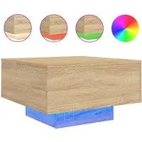 vidaXL Salontafel met LED-verlichting 55x55x31 cm sonoma eikenkleurig